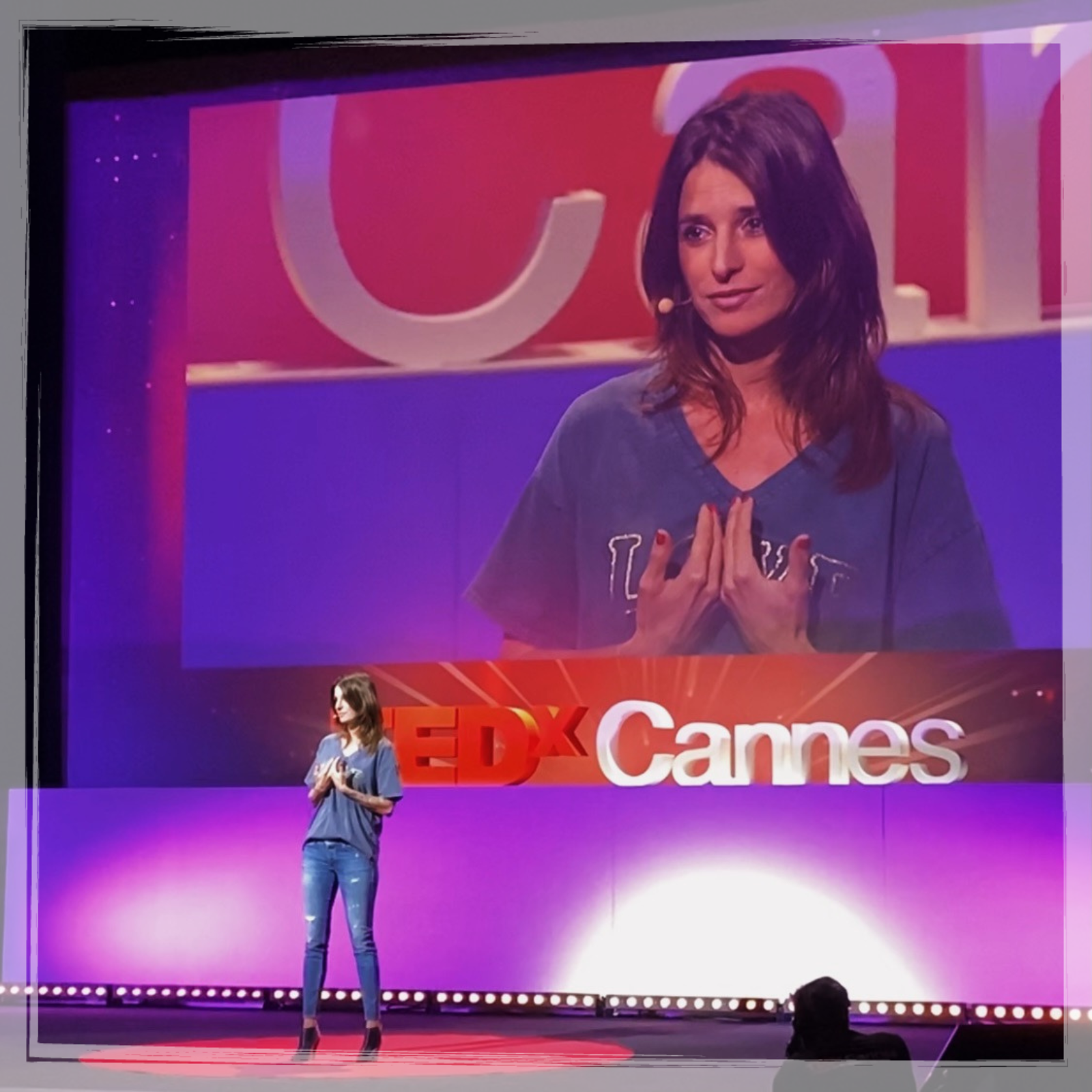 Juliette Siozac sur la scène du TEDx Cannes